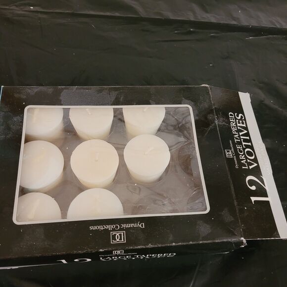 8 small votive candle holders with candles add'l white candles - Picture 5 of 7